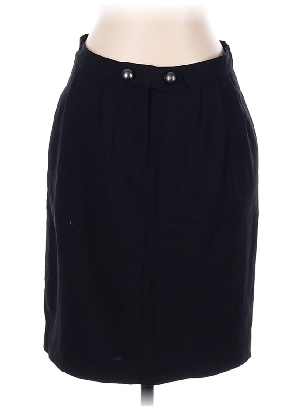 Fendi Black Pencil Skirt with Button Waist Detail